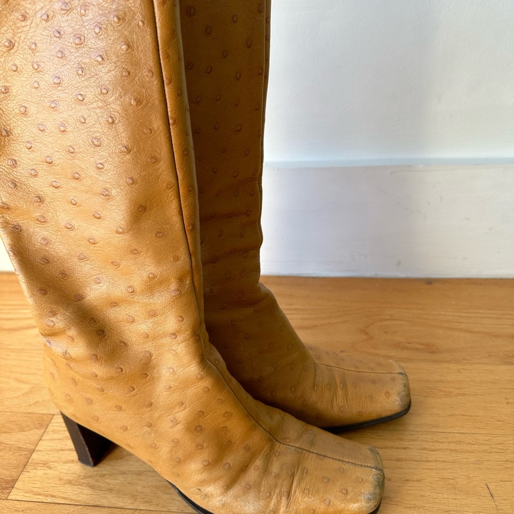 Kurt Geiger ostrich leather boots. Recently re-soled.